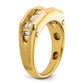 14k Two-tone Two Tone 1 1/2 Ct. Lab Grown Diamond VS/SI+ G+ Five Stone Polished and Satin Men's Ring