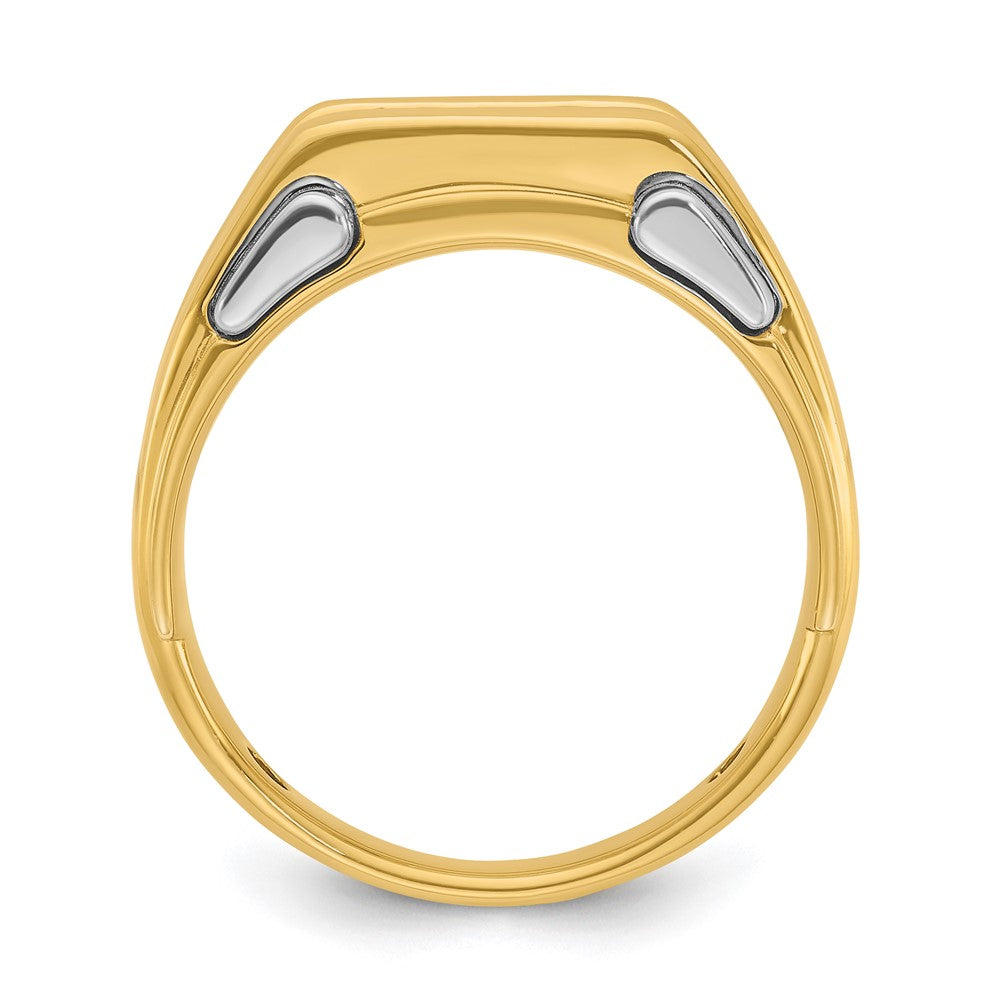 14k Two-tone Two Tone 1/2 Ct. Lab Grown Diamond VS/SI+ G+ Three Stone Men's Ring