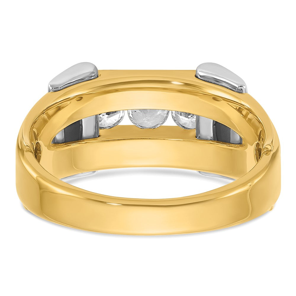 14k Two-tone Two Tone 1/2 Ct. Lab Grown Diamond VS/SI+ G+ Three Stone Men's Ring