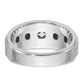 14k White Gold with Black Rhodium 1/3 Ct. Lab Grown Diamond VS/SI+ G+ Polished and Grooved Men's Ring