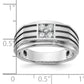 14k White Gold with Black Rhodium 1/3 Ct. Lab Grown Diamond VS/SI+ G+ Polished and Grooved Men's Ring