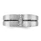 14k White Gold with Black Rhodium 1/5 Ct. Lab Grown Diamond VS/SI+ G+ Satin and Grooved Three Stone Men's Ring