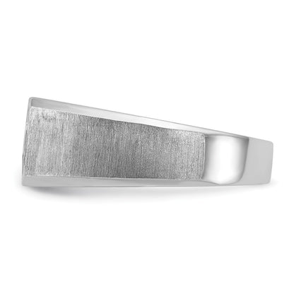 14k White Gold 1 Ct. Lab Grown Diamond VS/SI+ G+ Complete Polished and Satin Men's Ring