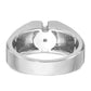 14k White Gold 1 Ct. Lab Grown Diamond VS/SI+ G+ Polished and Satin Men's Ring