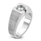 14k White Gold 1 Ct. Lab Grown Diamond VS/SI+ G+ Polished and Satin Men's Ring