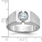 14k White Gold 1 Ct. Lab Grown Diamond VS/SI+ G+ Polished and Satin Men's Ring