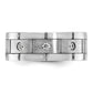 14k White Gold 1/6 Ct. Lab Grown Diamond VS/SI+ G+ Three Stone Polished Satin and Grooved Men's Ring