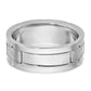 14k White Gold 1/6 Ct. Lab Grown Diamond VS/SI+ G+ Three Stone Polished Satin and Grooved Men's Ring