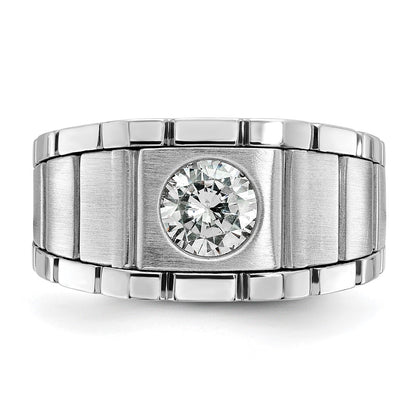 14K White Gold True Origin Ibgoodman 1 Carat Lab Grown Diamond Vs/Si+ G+ Complete Polished And Satin Men'S Ring