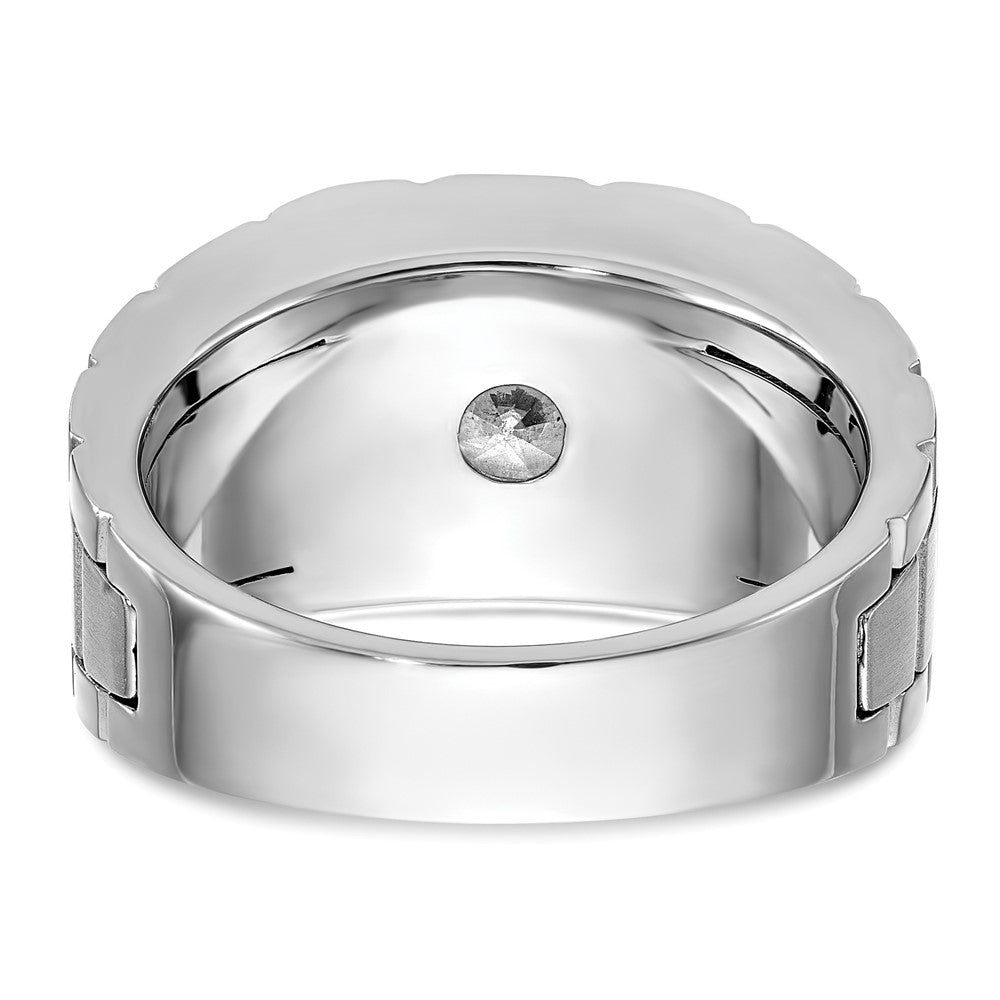 14K White Gold True Origin Ibgoodman 1 Carat Lab Grown Diamond Vs/Si+ G+ Complete Polished And Satin Men'S Ring