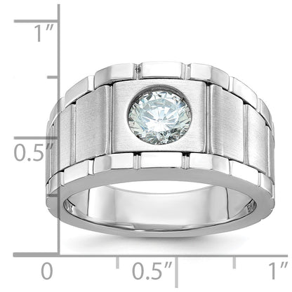 14K White Gold True Origin Ibgoodman 1 Carat Lab Grown Diamond Vs/Si+ G+ Complete Polished And Satin Men'S Ring
