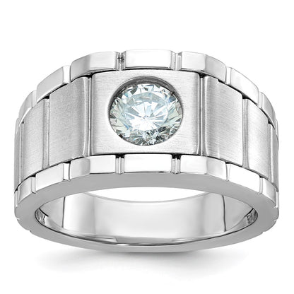 14K White Gold True Origin Ibgoodman 1 Carat Lab Grown Diamond Vs/Si+ G+ Complete Polished And Satin Men'S Ring