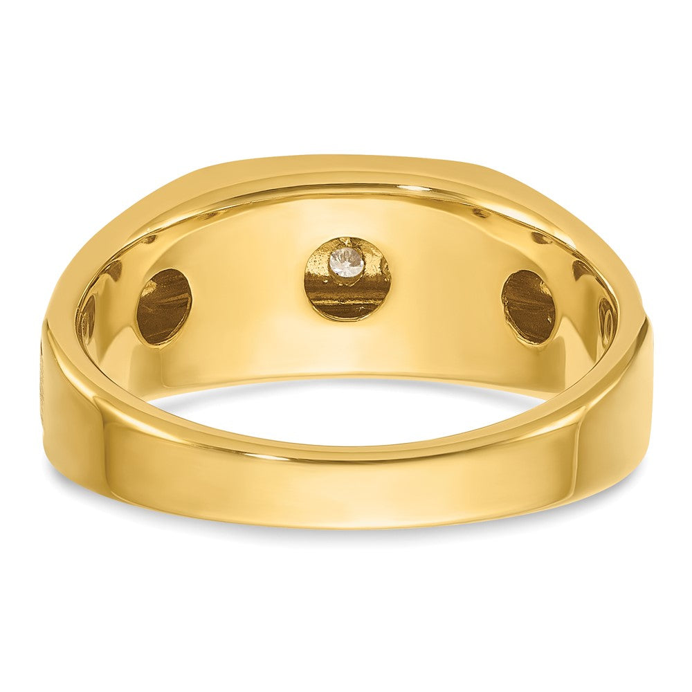 14k Yellow u0026 Rhodium Gold with White Rhodium Men's 1/4 carat Diamond Complete Ring