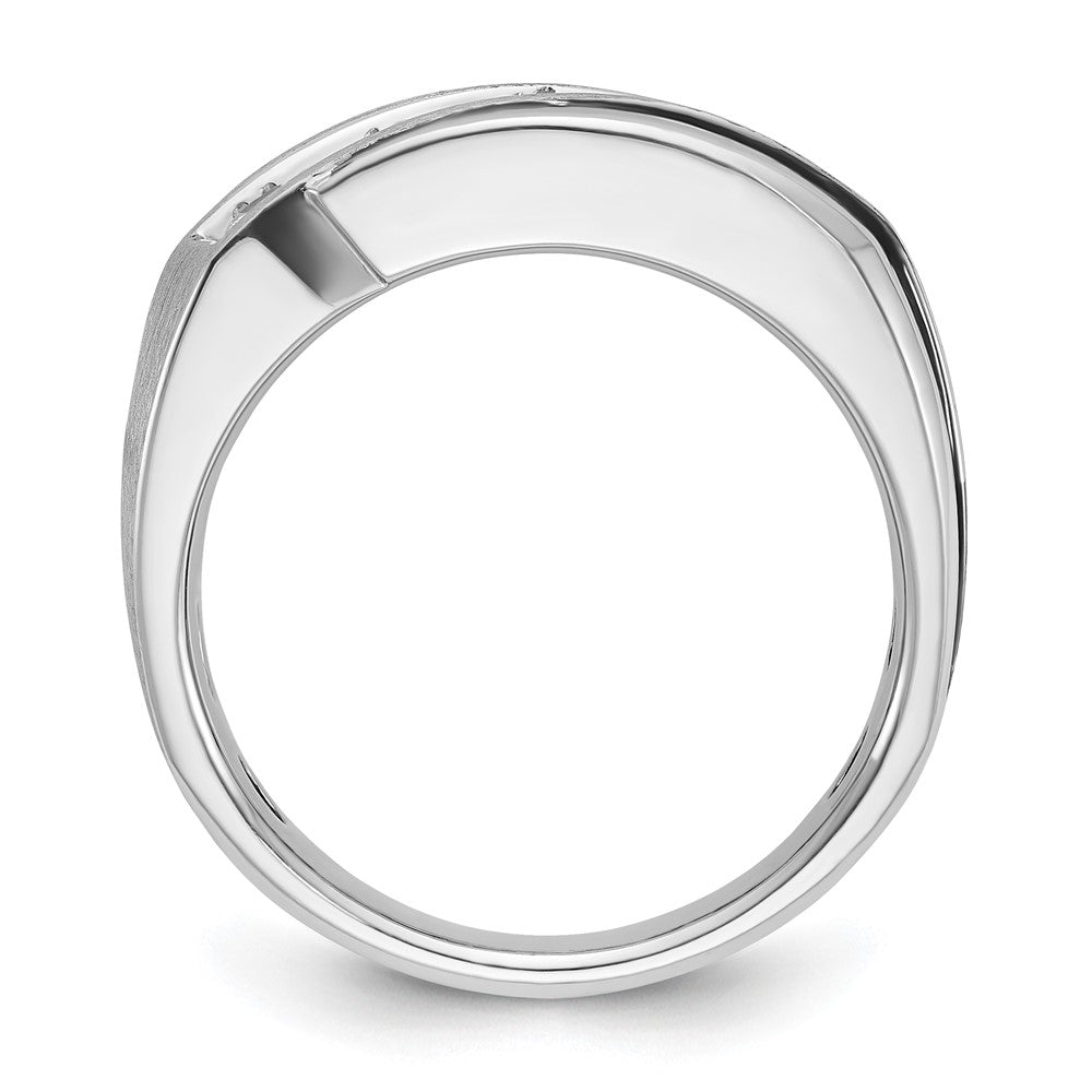 10K White Gold 10Kw Ibg Men'S Polish/Satin Vs+ F+ Lab Grown Diamond Ring