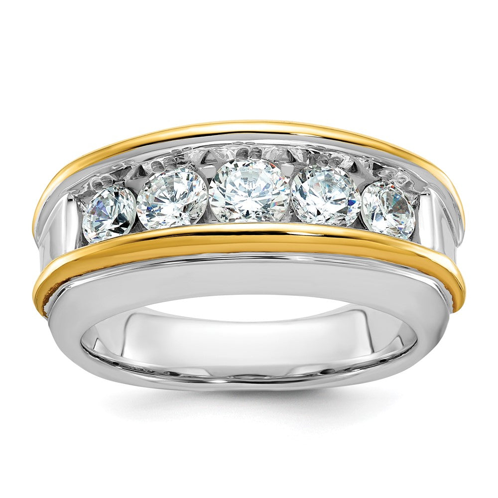 14k Two-tone Two Tone 1 1/2 Ct. Lab Grown Diamond VS/SI+ G+ Men's Ring