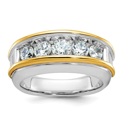 14k Two-tone Two Tone 1 1/2 Ct. Lab Grown Diamond VS/SI+ G+ Men's Ring