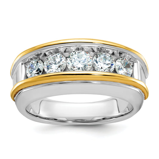 14k Two-tone Two Tone 1 1/2 Ct. Lab Grown Diamond VS/SI+ G+ Men's Ring