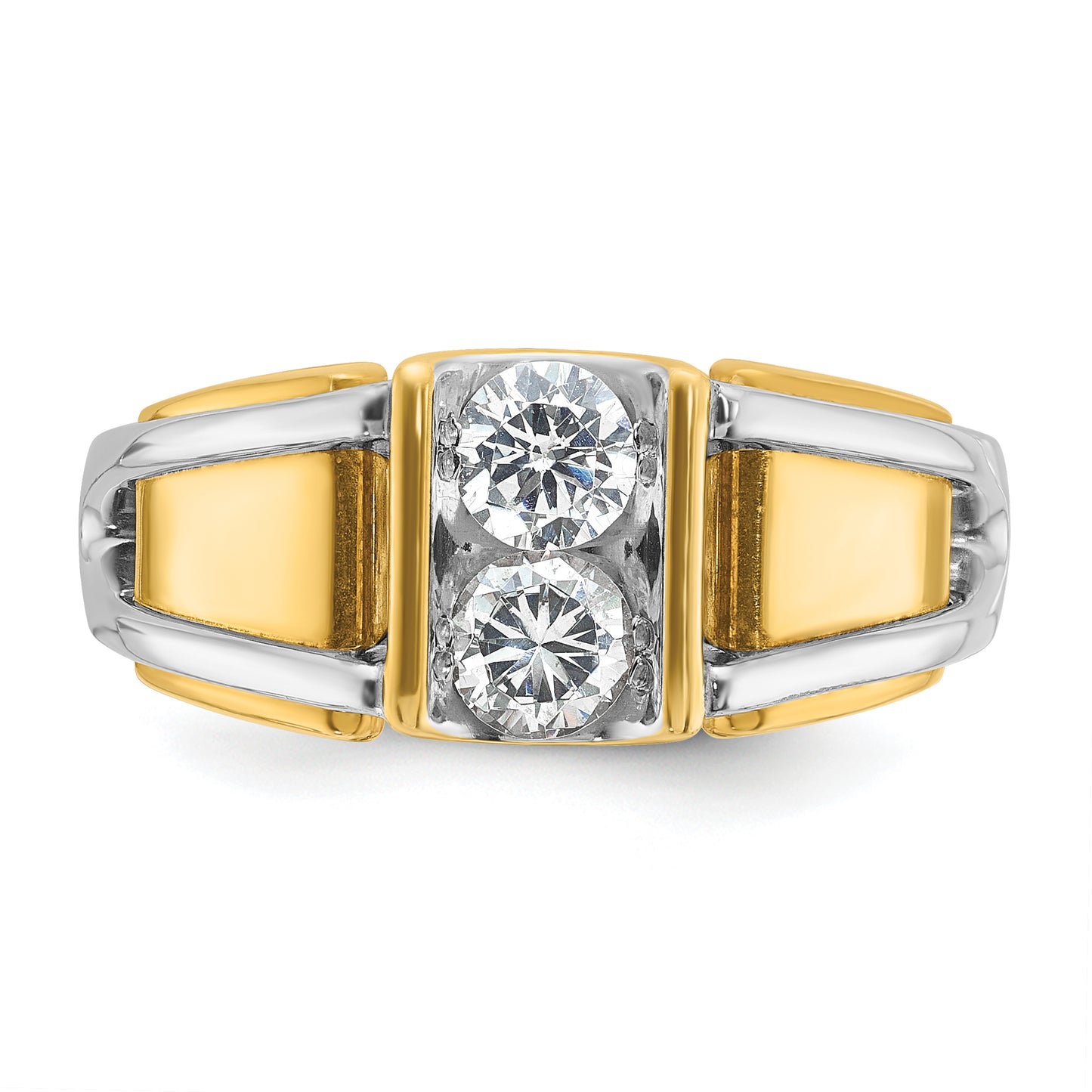 14k Two-Tone 3/4 Ct. Lab Grown Diamond VS/SI+ G+ Men's Ring