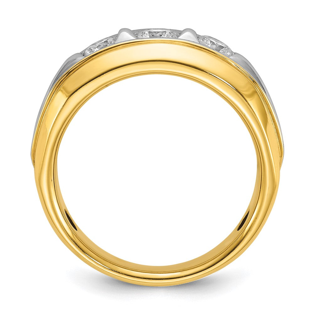 14k Two-tone Two Tone 3/4 Ct. Lab Grown Diamond VS/SI+ G+ Three Stone Men's Ring