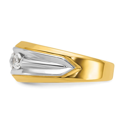 14k Two-tone Two Tone 3/4 Ct. Lab Grown Diamond VS/SI+ G+ Three Stone Men's Ring