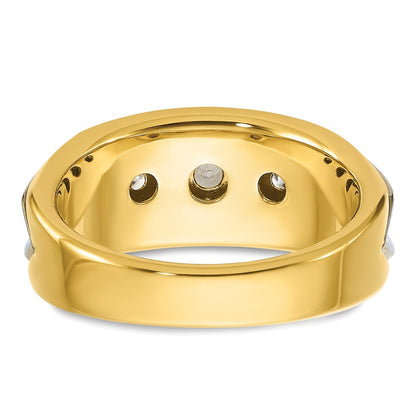 14k Two-tone Two Tone 3/4 Ct. Lab Grown Diamond VS/SI+ G+ Three Stone Men's Ring