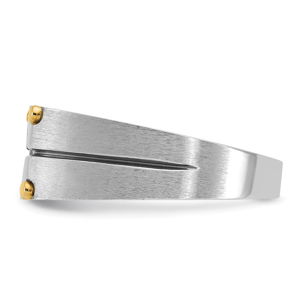 14k Two-tone  Two Tone with Black Rhodium 1/2 Ct. Lab Grown Diamond VS/SI+ G+ Complete Polished and Satin Men's Ring