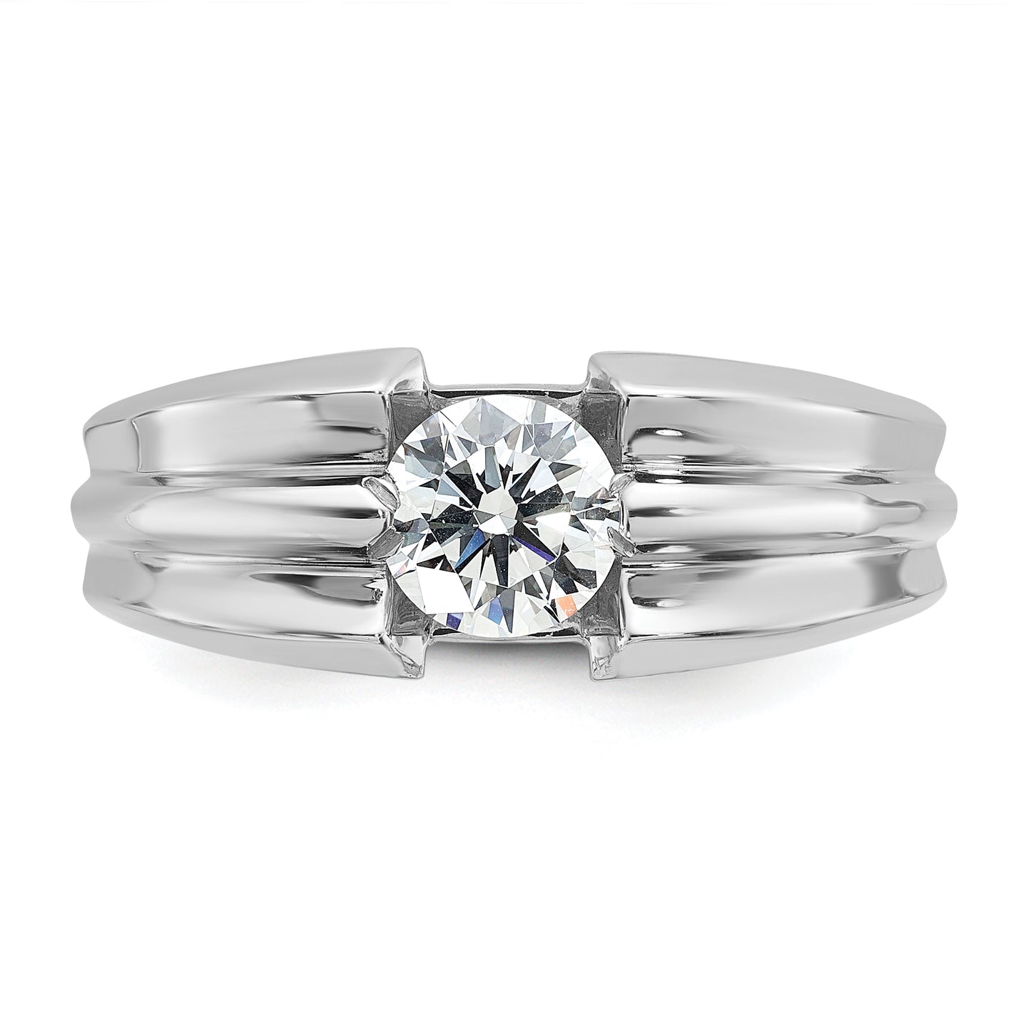 14k White Gold 1 Ct. Lab Grown Diamond VS/SI+ G+ Men's Ring