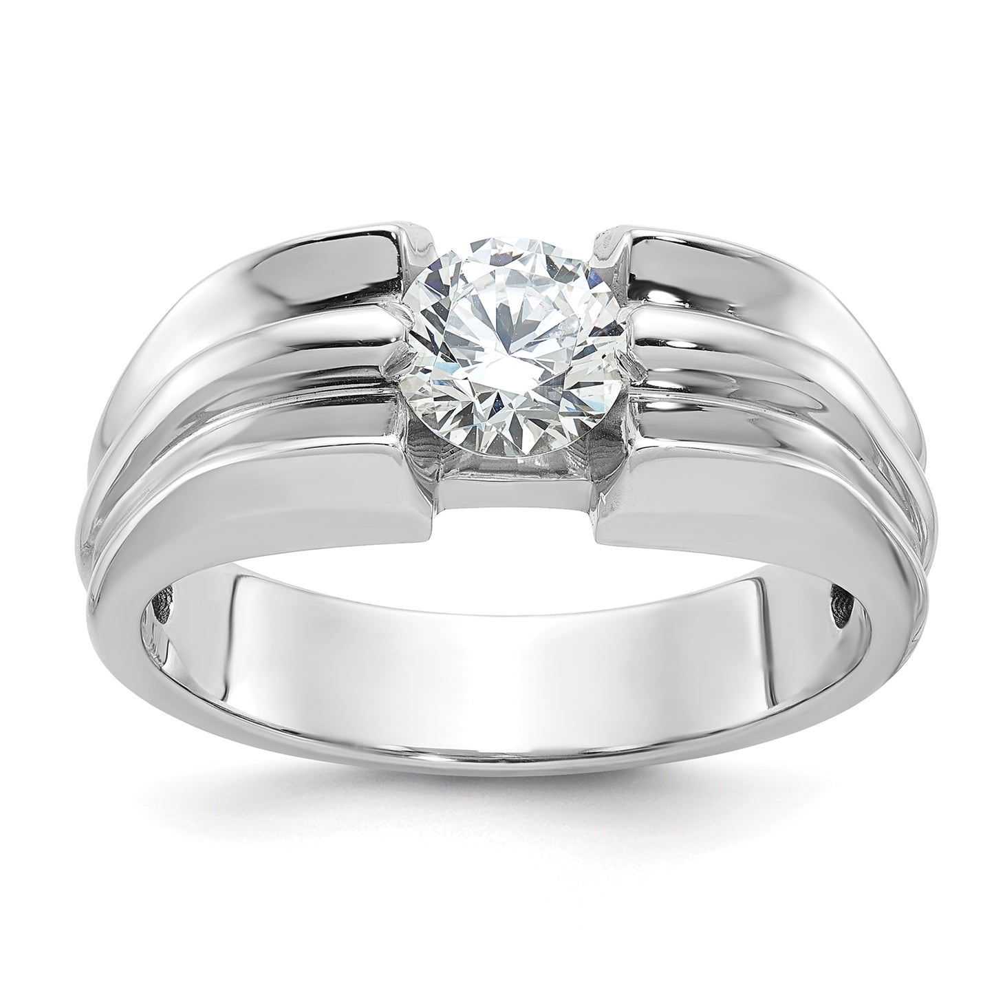 14k White Gold 1 Ct. Lab Grown Diamond VS/SI+ G+ Men's Ring