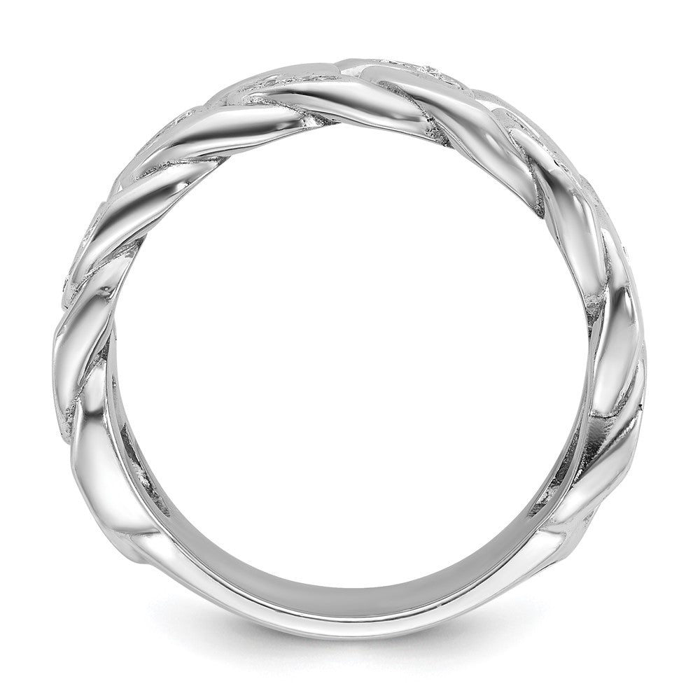 10K White Gold Ibgoodman Men'S Cuban Link Design Diamond Complete Ring