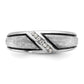 14k White Gold with Black Rhodium 1/15 Ct. Lab Grown Diamond VS/SI+ G+ Polished and Satin Men's Ring