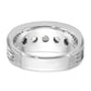 14k White Gold 2 Ct. Lab Grown Diamond VS/SI+ G+ Five Stone Polished Satin and Grooved Men's Ring