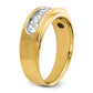 14k Yellow Gold with White Rhodium 1 Ct. Lab Grown Diamond VS/SI+ G+ Five Stone Polished and Brushed Men's Ring