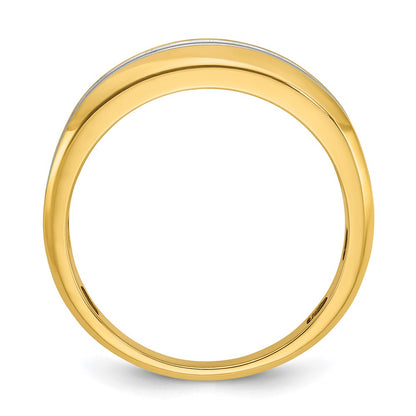 14k Yellow Gold with White Rhodium 3/4 Ct. Lab Grown Diamond VS/SI+ G+ Two Row Men's Ring