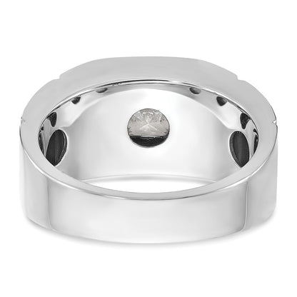 14k White Gold 5/8 Ct. Lab Grown Diamond VS/SI+ G+ Polished and Satin Men's Ring