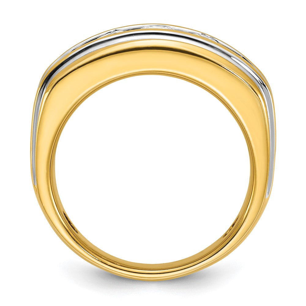 14k Yellow & Rhodium with White 1 Ct. Lab Grown Diamond VS/SI+ G+ Polished Men's Ring