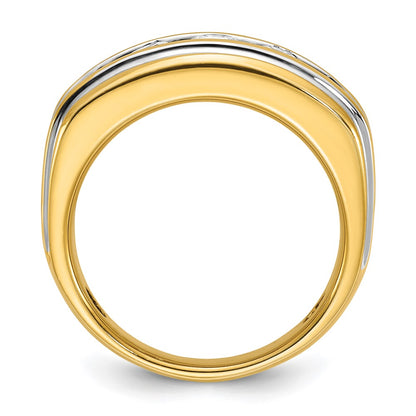 14k Yellow & Rhodium with White 1 Ct. Lab Grown Diamond VS/SI+ G+ Polished Men's Ring
