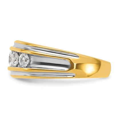 14k Yellow & Rhodium with White 1 Ct. Lab Grown Diamond VS/SI+ G+ Polished Men's Ring