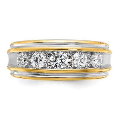 14k Yellow & Rhodium with White 1 Ct. Lab Grown Diamond VS/SI+ G+ Polished Men's Ring