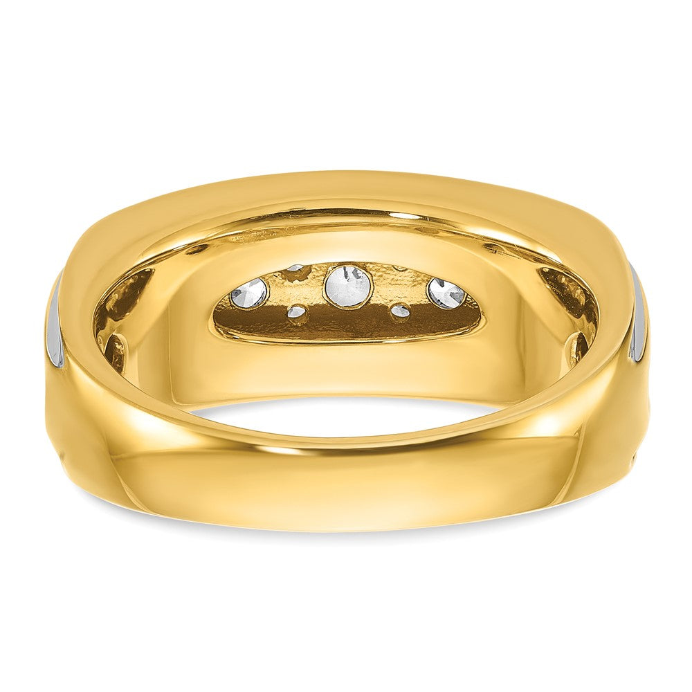 14k Yellow & Rhodium with White 1 Ct. Lab Grown Diamond VS/SI+ G+ Polished Men's Ring