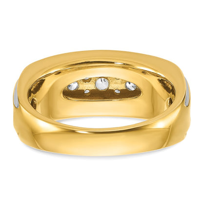 14k Yellow & Rhodium with White 1 Ct. Lab Grown Diamond VS/SI+ G+ Polished Men's Ring