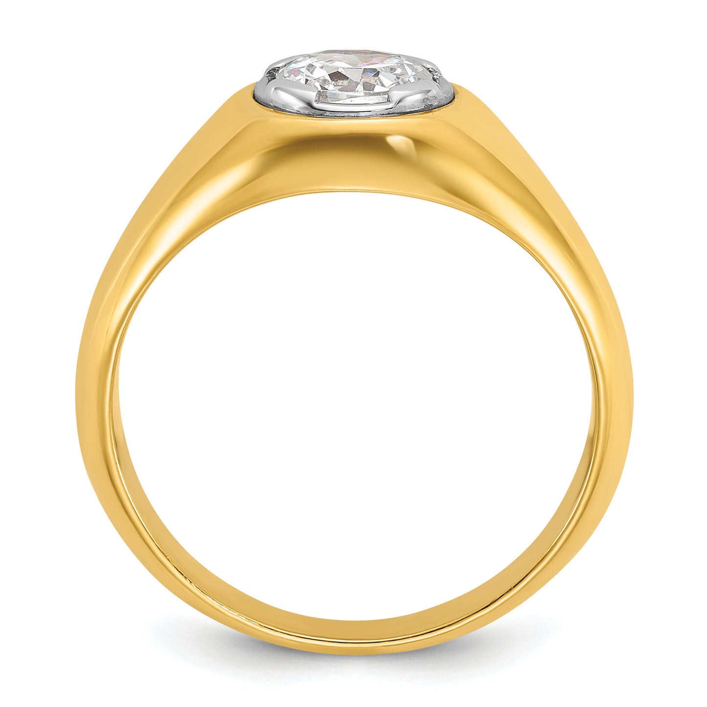 14k Yellow Gold 1 Ct. Lab Grown Diamond VS/SI+ G+ Round Men's Ring