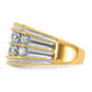 14k Yellow & Rhodium with White 2 Ct. Lab Grown Diamond VS/SI+ G+ Two Row Men's Ring