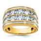 14k Yellow & Rhodium with White 2 Ct. Lab Grown Diamond VS/SI+ G+ Two Row Men's Ring