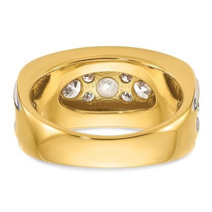 14k Yellow & Rhodium with White 3 Ct. Lab Grown Diamond VS/SI+ G+ Polished Men's Ring