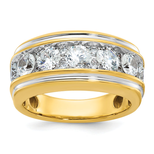 14k Yellow & Rhodium with White 3 Ct. Lab Grown Diamond VS/SI+ G+ Polished Men's Ring