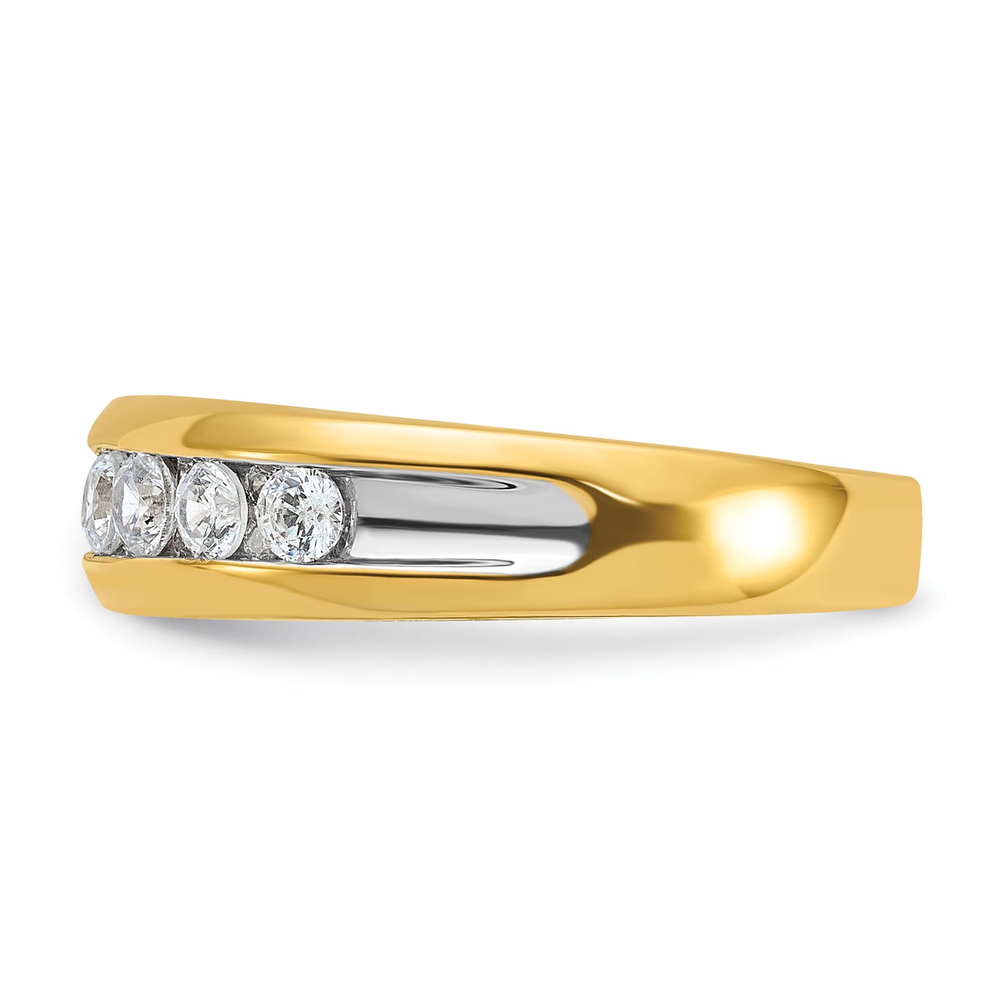 14k Yellow & Rhodium with White 1 1/2 Ct. Lab Grown Diamond VS/SI+ G+ Seven Stone Polished Men's Ring