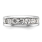 14k White Gold 1 Ct. Lab Grown Diamond VS/SI+ G+ Seven Stone Polished Men's Ring