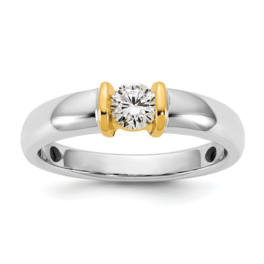 14K Two Tone Ibgoodman 1/3 Carat Lab Grown Diamond Vs/Si+ G+ Complete Ladies Wedding Band
