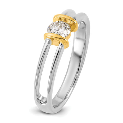 14K Two Tone Ibgoodman 1/3 Carat Lab Grown Diamond Vs/Si+ G+ Complete Ladies Wedding Band