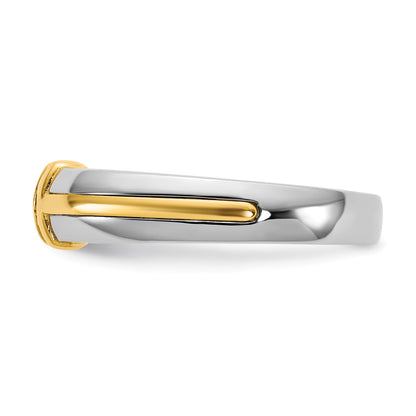 14K Two Tone Ibgoodman 1/2 Carat Lab Grown Diamond Vs/Si+ G+ Complete Men'S Wedding Band